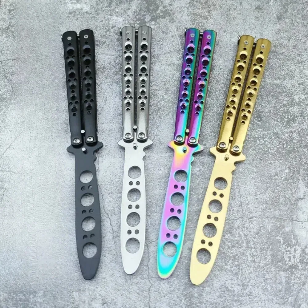 New Foldable Butterfly Knife Trainer Stainless Steel Cosplay Accessories Training Tool Portable Folding Knife for Outdoor Games
New Foldable Butterfly Knife Trainer Stainless Steel Cosplay Accessories Training Tool Portable Folding Knife for Outdoor Games