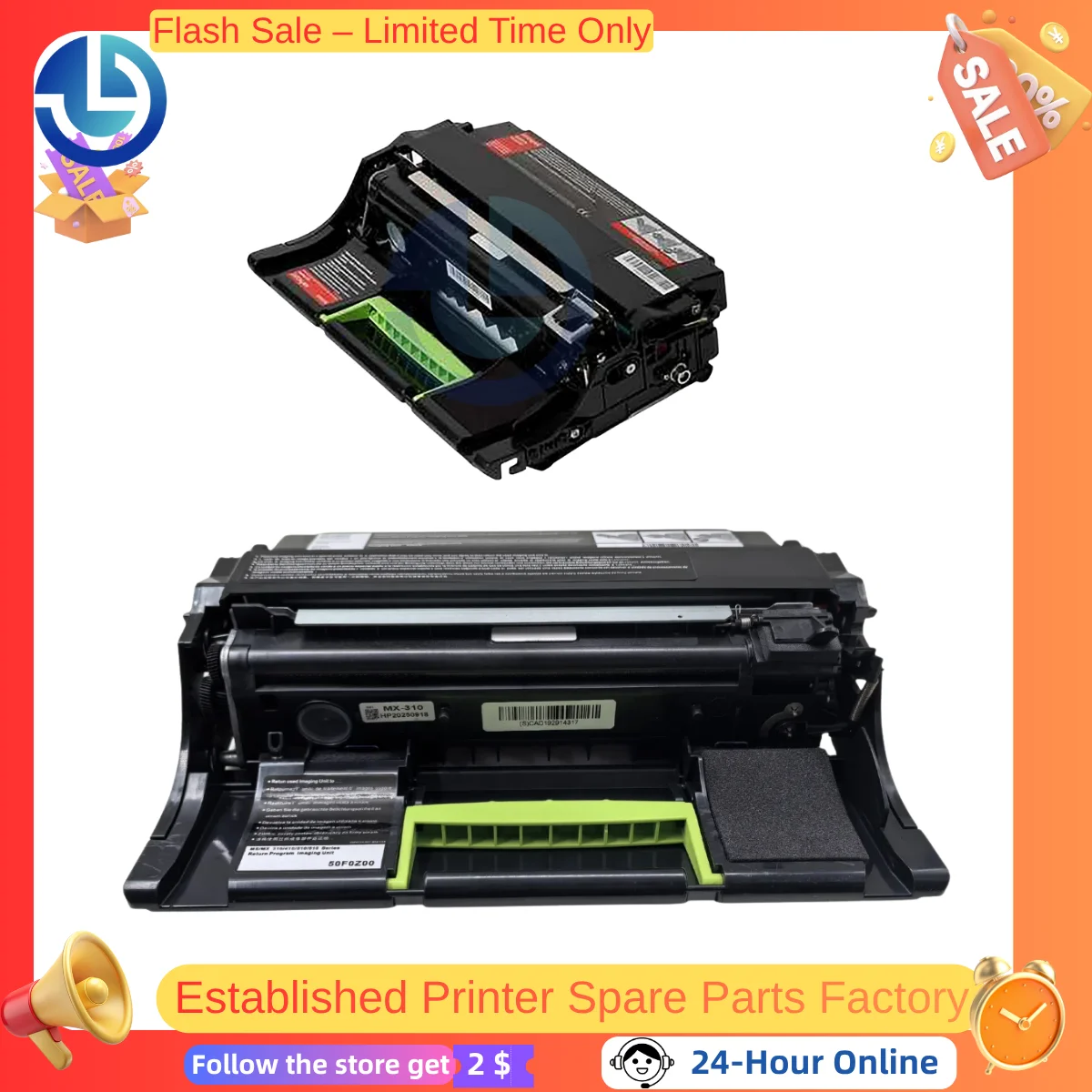 Compatible 50F0ZA0 (50F0Z00) Imaging Drum (Retail Packaging) – Fits Lexmark MS/MX 310/410/510/610 Printer Models
Compatible 50F0ZA0 (50F0Z00) Imaging Drum (Retail Packaging) – Fits Lexmark MS/MX 310/410/510/610 Printer Models