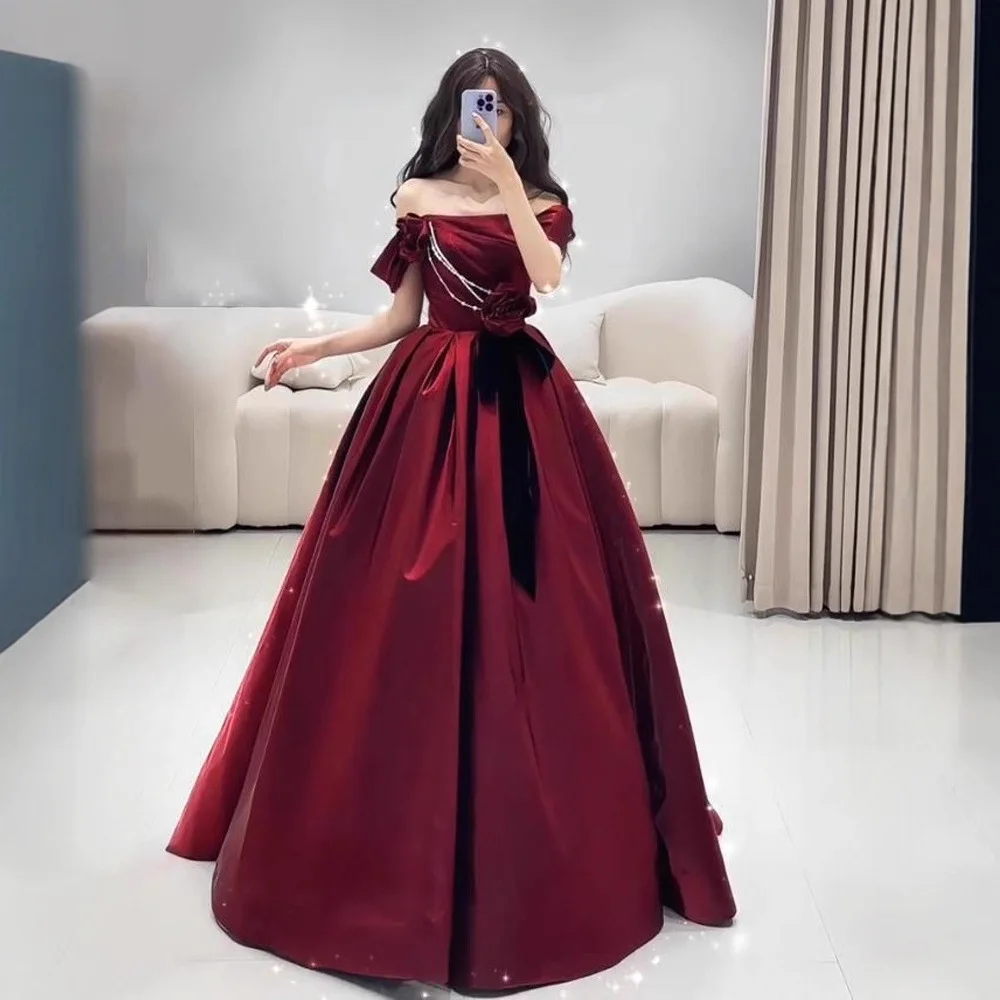 Red Off-Shoulder Evening Dress new elegant temperament bride engagement dress dress senior sense party ball dress
Red Off-Shoulder Evening Dress new elegant temperament bride engagement dress dress senior sense party ball dress