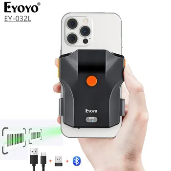 Eyoyo 바코드 스캐너, 2D 블루투스 백 클램프, 휴대용 1D QR 스캐너, 2.4G 무선 바코드 리더, 아이폰, 안드로이드, IOS용