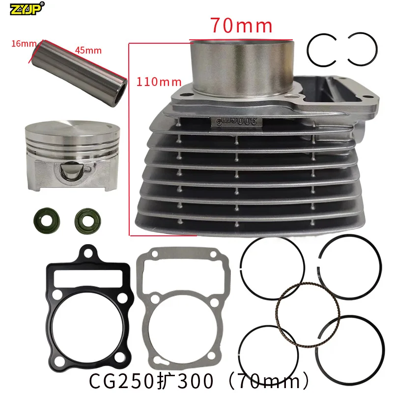 Motorcycle Engine Cylinder Kit 70mm Piston for Zongshen CG300 CG250 16mm Pin
Motorcycle Engine Cylinder Kit 70mm Piston for Zongshen CG300 CG250 16mm Pin