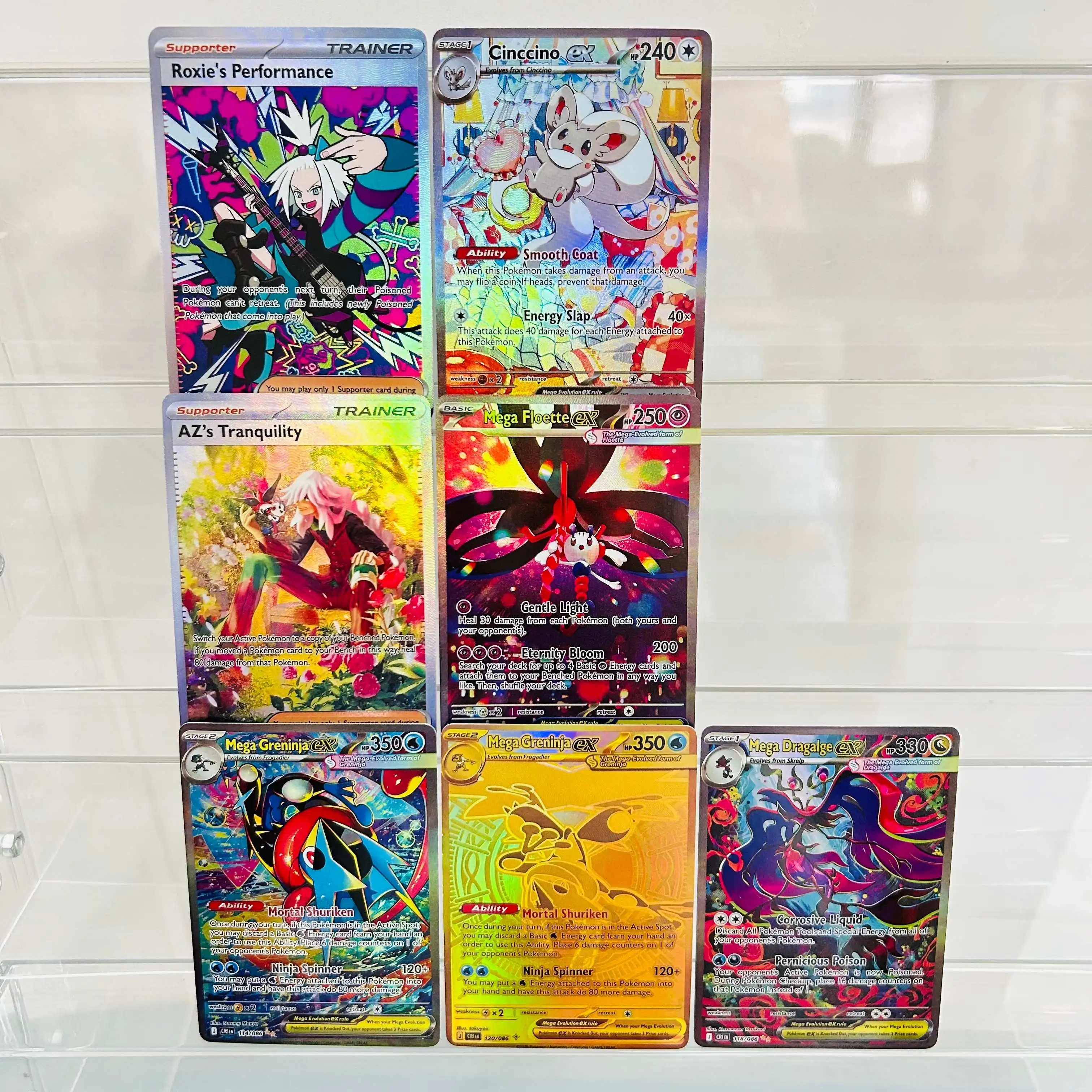 Pokemon 7Pcs Greninja Cinccino Roxie Trainer DIY Holographic Foil Cards, Perfect Condition Premium Anime Collection Card
Pokemon 7Pcs Greninja Cinccino Roxie Trainer DIY Holographic Foil Cards, Perfect Condition Premium Anime Collection Card