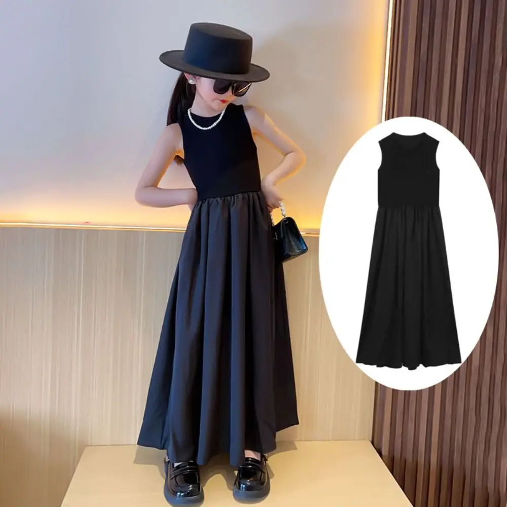 Fashion Sleeveless Girl Princess Dress Sweet Loose Teens Party Dress Elegant Children Black Dress
Fashion Sleeveless Girl Princess Dress Sweet Loose Teens Party Dress Elegant Children Black Dress