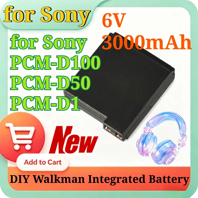 6V 3000mAh Li-ion rechargeable Battery for Sony PCM-D100 PCM-D50 PCM-D1 DIY Walkman Integrated Battery Box with Type-C Charging
6V 3000mAh Li-ion rechargeable Battery for Sony PCM-D100 PCM-D50 PCM-D1 DIY Walkman Integrated Battery Box with Type-C Charging
