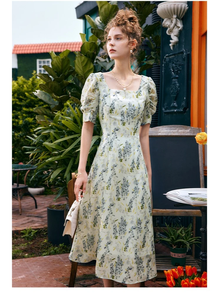 OLrain 2026 Spring French Floral Midi Dress Puff Sleeve Square Neck A-Line Vintage Elegant Casual Silm Summer Dress O57XL01026
OLrain 2026 Spring French Floral Midi Dress Puff Sleeve Square Neck A-Line Vintage Elegant Casual Silm Summer Dress O57XL01026