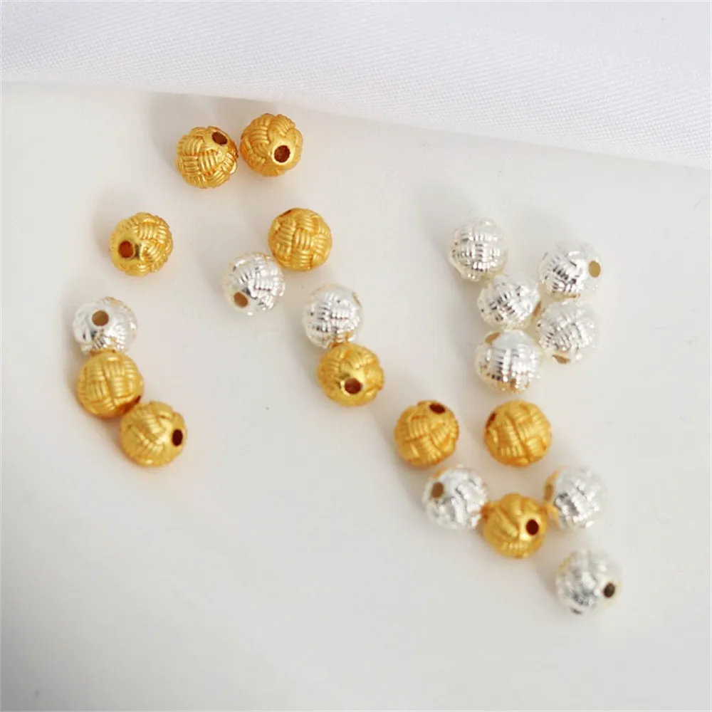 18k Gold Color Matte Gold Thick Convex Pattern 6mm Round Beads Diy Bracelet Necklace Handmade Jewelry Loose Beads with Beads
18k Gold Color Matte Gold Thick Convex Pattern 6mm Round Beads Diy Bracelet Necklace Handmade Jewelry Loose Beads with Beads