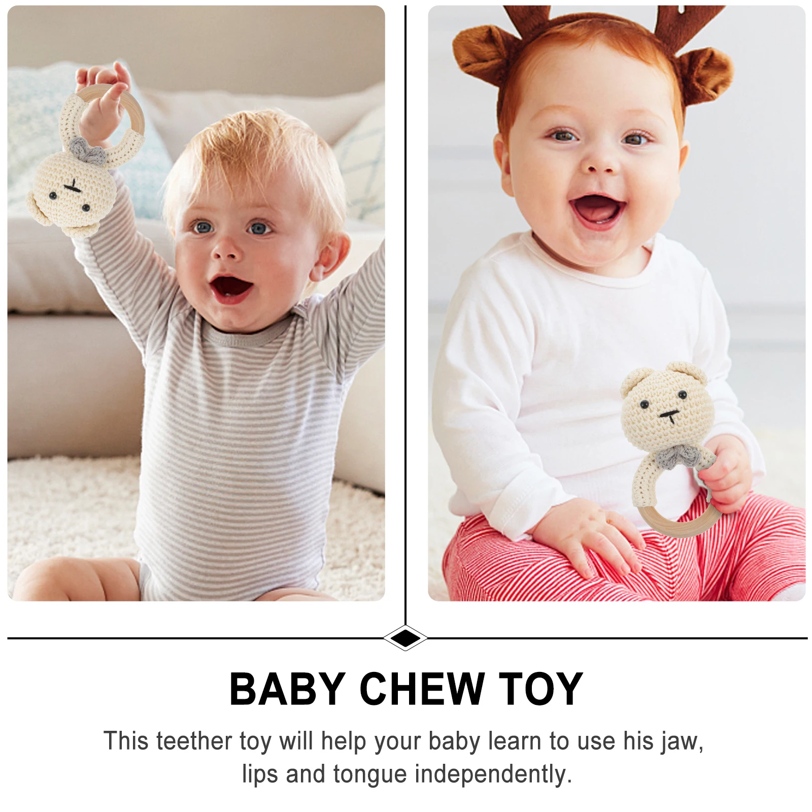 Creative Crotchet Ring Baby Chew Infant Teething Wood Baby Supply Wool Material Smooth Easy Grip For Newborns
Creative Crotchet Ring Baby Chew Infant Teething Wood Baby Supply Wool Material Smooth Easy Grip For Newborns