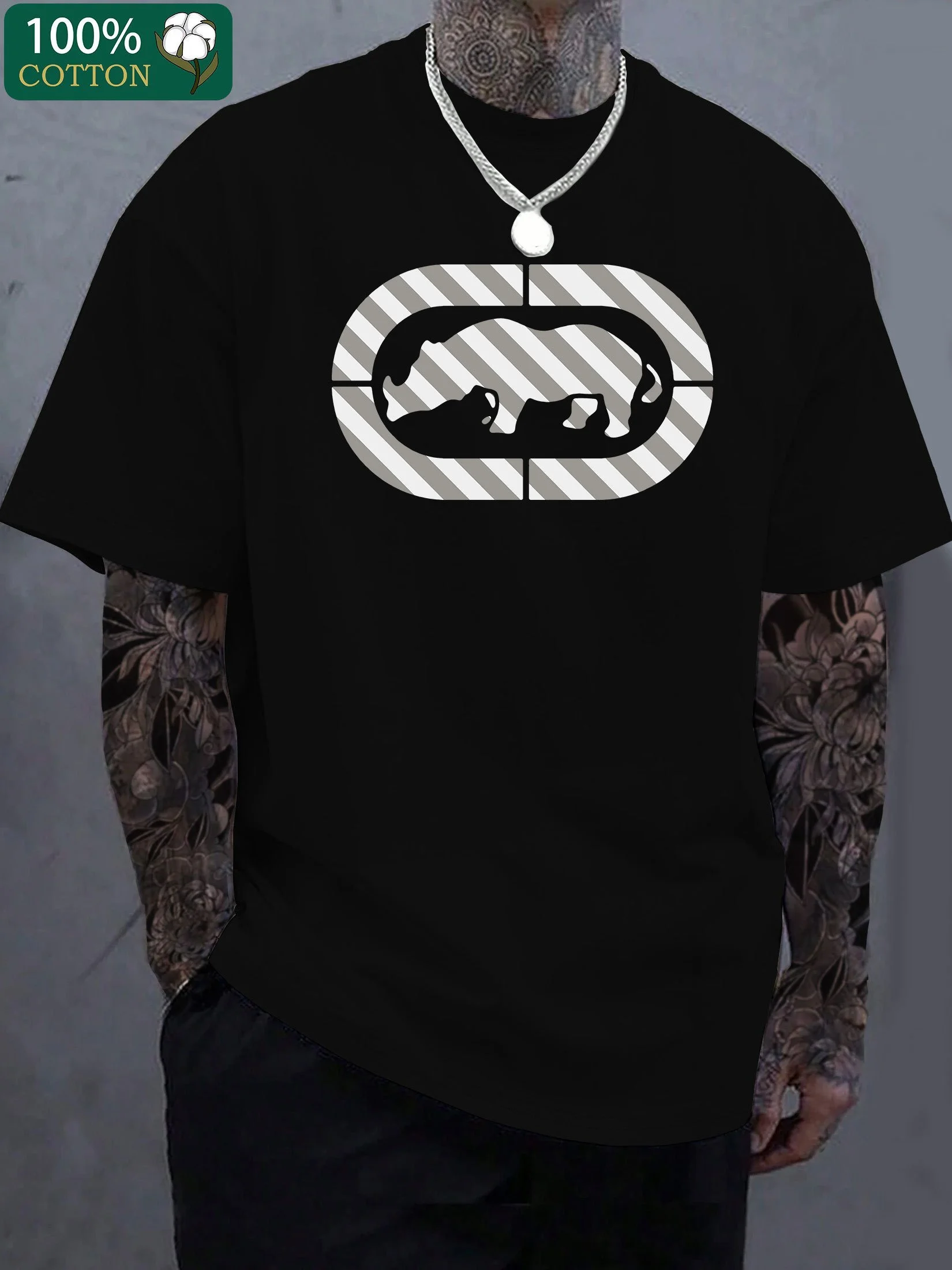 Men's 100% cotton patterned T-shirt with white casual sports style and bear pattern breathable and comfortable fabric
Men's 100% cotton patterned T-shirt with white casual sports style and bear pattern breathable and comfortable fabric