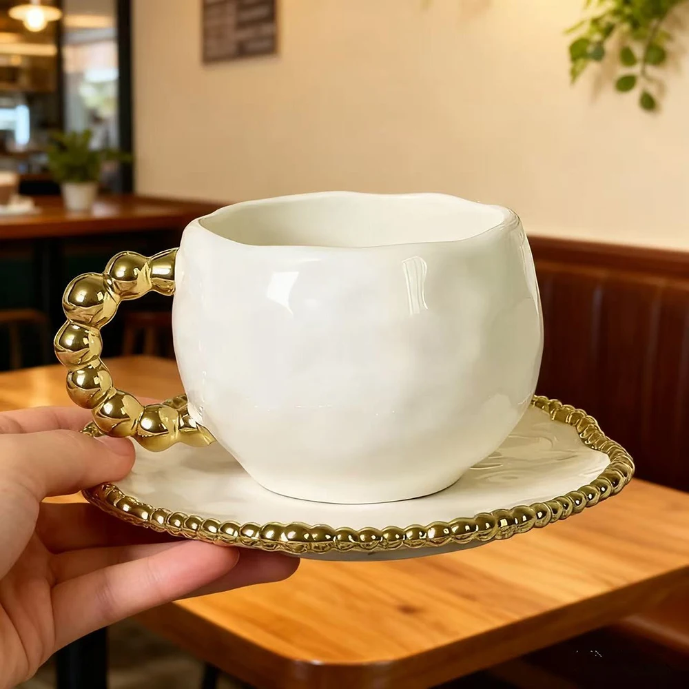 Набор из керамических чашек и блюдец с дизайном из нерегулярного жемчуга, ручной работы, белые, для офиса и дома, для кофе и напитков
Набор из керамических чашек и блюдец с дизайном из нерегулярного жемчуга, ручной работы, белые, для офиса и дома, для кофе и напитков