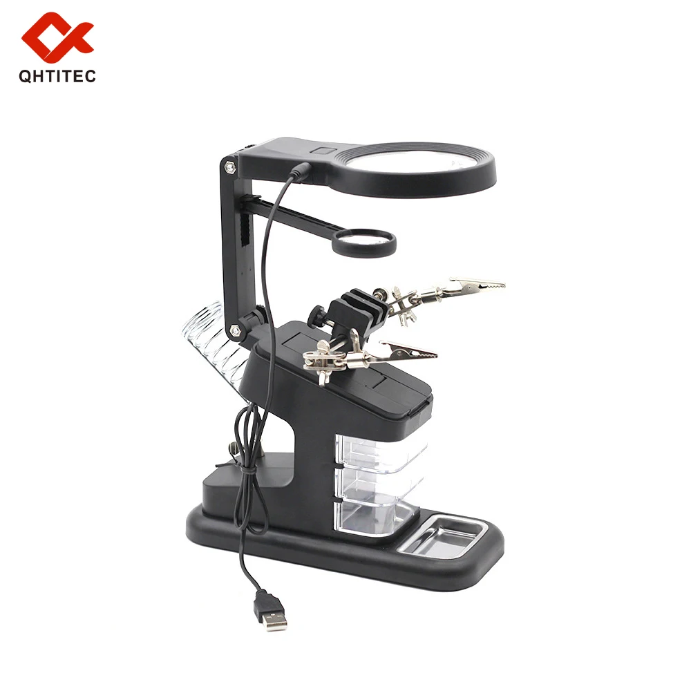 Multi-Functional LED Welding Table 3X/4.5X/25X Magnifying Glass Alligator Clip Holder Clamp Helping Hand Soldering Repair Tools
Multi-Functional LED Welding Table 3X/4.5X/25X Magnifying Glass Alligator Clip Holder Clamp Helping Hand Soldering Repair Tools