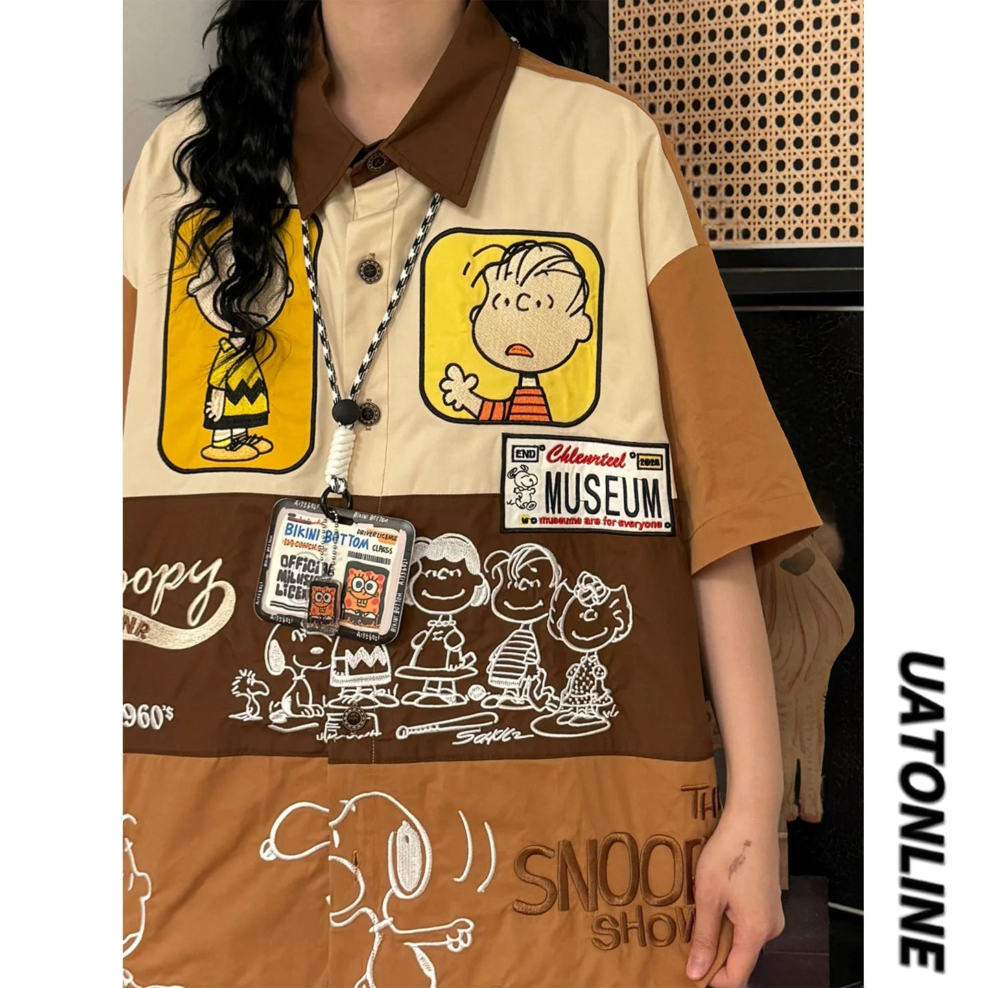 UATONLINE2026 Summer American Style Cartoon Embroidered Short Sleeve Shirt Unisex Casual Match All Seasons Breathable Cotton
UATONLINE2026 Summer American Style Cartoon Embroidered Short Sleeve Shirt Unisex Casual Match All Seasons Breathable Cotton