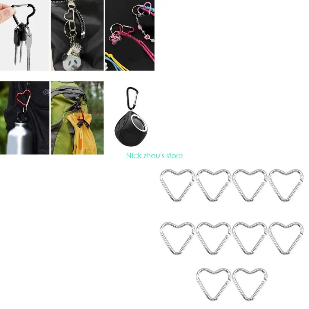 E15E 10 Pieces Heart Styles Metal Carabiner Keyring for Personalize Accessories
E15E 10 Pieces Heart Styles Metal Carabiner Keyring for Personalize Accessories
