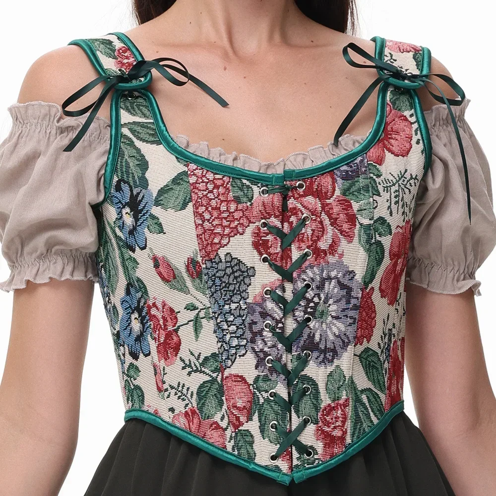 Green Floral Printed Straps Lace Up Corset Bustier y2k Fashion Tank Top Woman Steampunk Vest Gothic Victorian Vintage
Green Floral Printed Straps Lace Up Corset Bustier y2k Fashion Tank Top Woman Steampunk Vest Gothic Victorian Vintage
