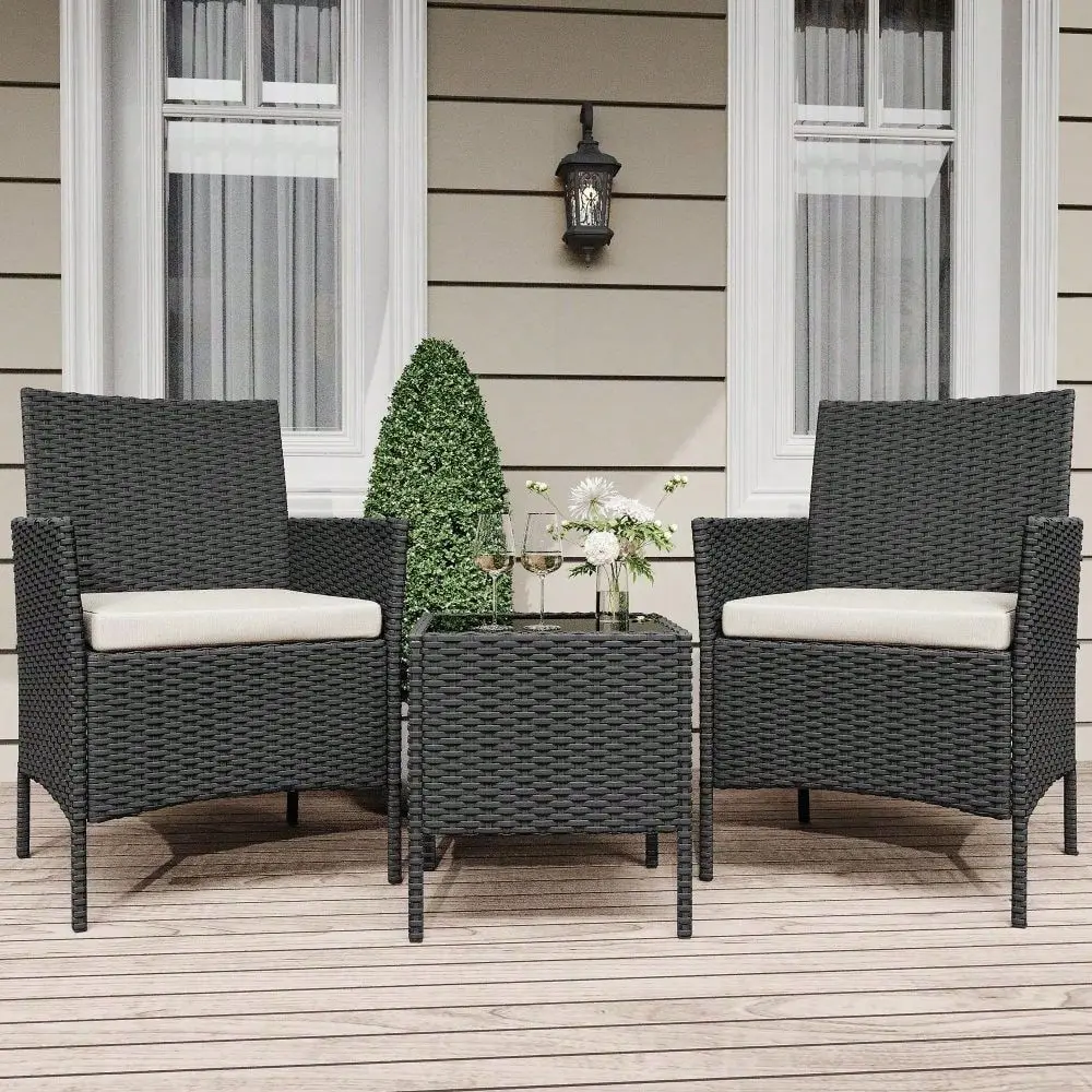 Patio Furniture Set Rattan Outdoor Furniture With 2 Upholstered Chairs And Coffee Table Conversation Bistro Set
Patio Furniture Set Rattan Outdoor Furniture With 2 Upholstered Chairs And Coffee Table Conversation Bistro Set
