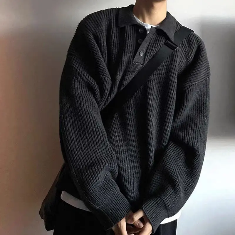 Winter Street Korean Men's Sweater Japanese Lapel Polo Shirt Solid Color Retro Versatile Loose Y2K Casual Knitted Jacket Tops
Winter Street Korean Men's Sweater Japanese Lapel Polo Shirt Solid Color Retro Versatile Loose Y2K Casual Knitted Jacket Tops