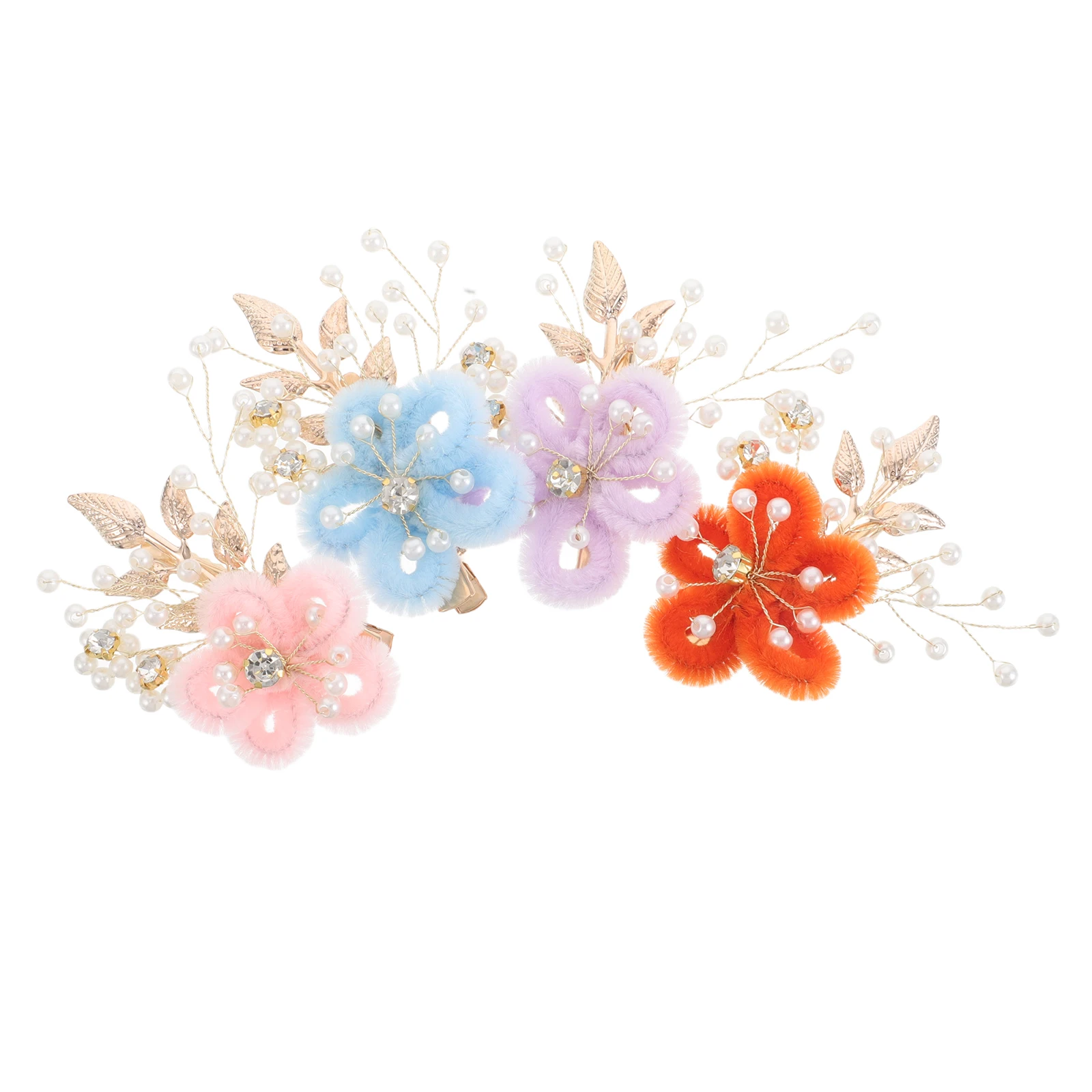 4pcs Flower Hairpin Bridesmaids Clips Bridal Accessories Wedding Hair Flowers Handmade Pearl Leaf Design Lightweight
4pcs Flower Hairpin Bridesmaids Clips Bridal Accessories Wedding Hair Flowers Handmade Pearl Leaf Design Lightweight