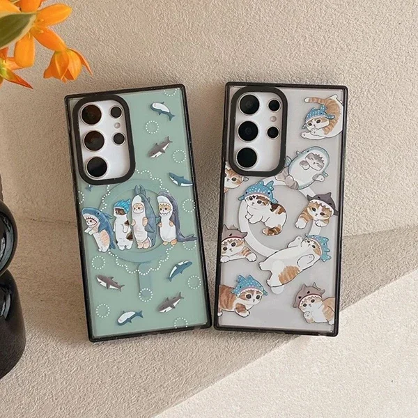 Cute Shark Cat MagSafe Acrylic Black Border Case for Samsung Galaxy S22 S23 S24 Ultra S23+ S24 Plus Protective Shell
Cute Shark Cat MagSafe Acrylic Black Border Case for Samsung Galaxy S22 S23 S24 Ultra S23+ S24 Plus Protective Shell
