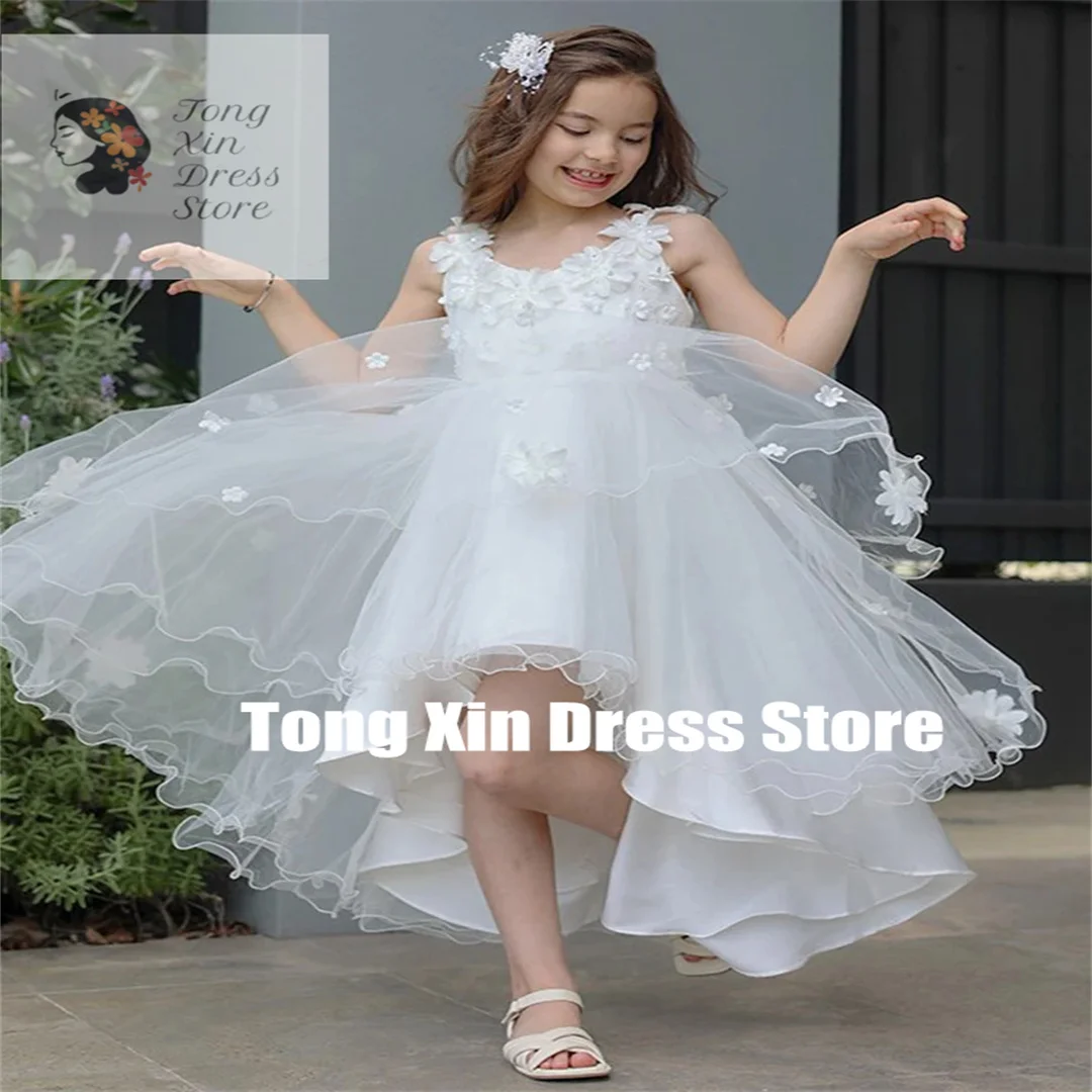 White Flower Girl Dresses For Weddings A-Line High Low First Communion Dress Toddler Kids Appliqued Tulle Birthday Party Gowns
White Flower Girl Dresses For Weddings A-Line High Low First Communion Dress Toddler Kids Appliqued Tulle Birthday Party Gowns