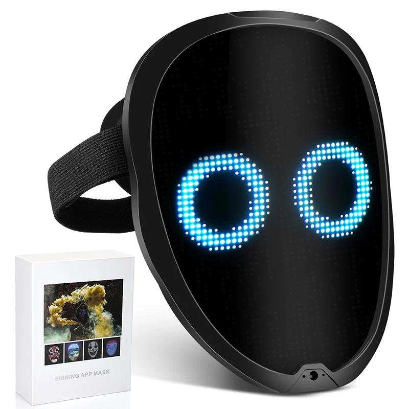 Smart LED Face Masks Programmable Bluetooth App Control Change Face DIY Photoes Display Light up LED Mask for Halloween Party
Smart LED Face Masks Programmable Bluetooth App Control Change Face DIY Photoes Display Light up LED Mask for Halloween Party