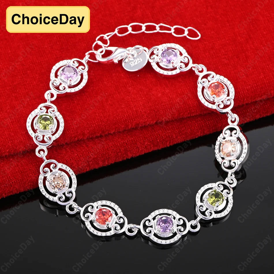 ChoiceDay 8 Inch 925 Sterling Silver 20cm Delicate Colored Zirconia Bracelet Women Party Jewelry Fashion Wedding
ChoiceDay 8 Inch 925 Sterling Silver 20cm Delicate Colored Zirconia Bracelet Women Party Jewelry Fashion Wedding
