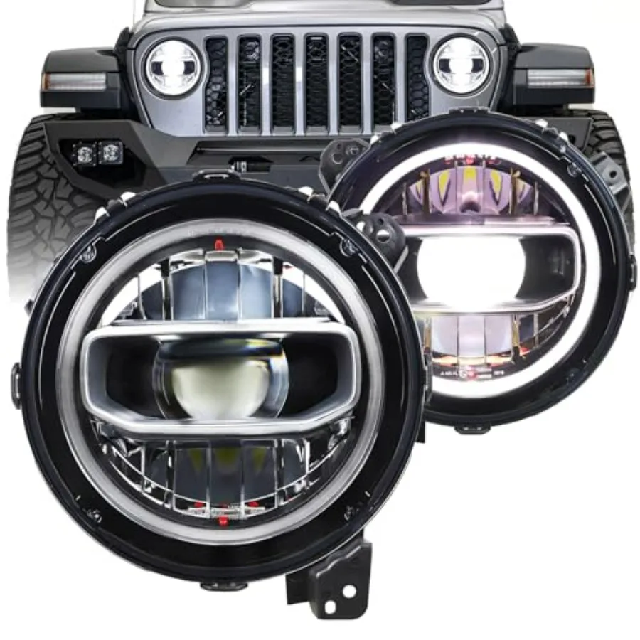 9-Inch Round LED Headlights for Jeep Wrangler JL JLU Gladiator JT 2018-2025 Compatible Not for JK DOT Approved Hi/Low Beam with
9-Inch Round LED Headlights for Jeep Wrangler JL JLU Gladiator JT 2018-2025 Compatible Not for JK DOT Approved Hi/Low Beam with
