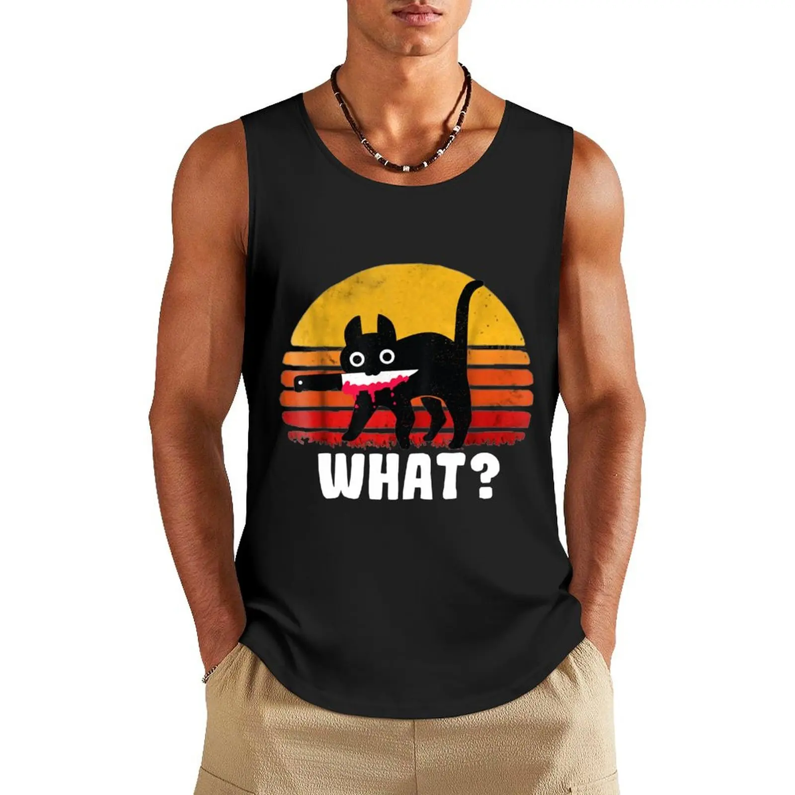 Funny Cat With Knife Halloween, Cat What Tank Top sleeveless jackets sleeveless Men's t-shirts 
Funny Cat With Knife Halloween, Cat What Tank Top sleeveless jackets sleeveless Men's t-shirts