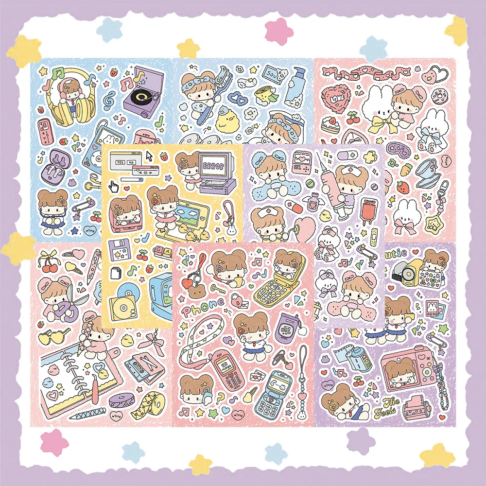 Cute crayon graffiti style girl stickers
Cute crayon graffiti style girl stickers