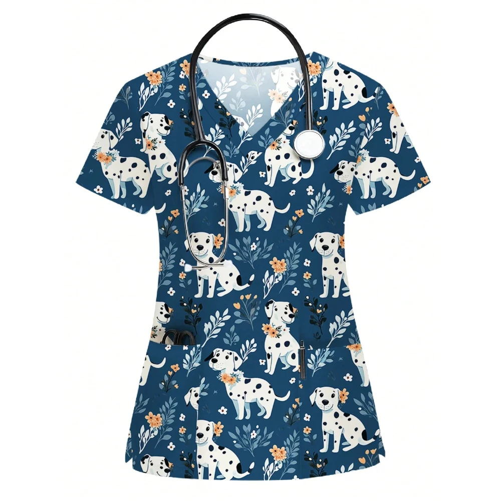 2025 Surgical Uniform Woman Cute Dog Print V-Neck Clinical Uniform Short Sleeve Patch Pocket Tops Surgical Uniforms Woman Nurses
2025 Surgical Uniform Woman Cute Dog Print V-Neck Clinical Uniform Short Sleeve Patch Pocket Tops Surgical Uniforms Woman Nurses