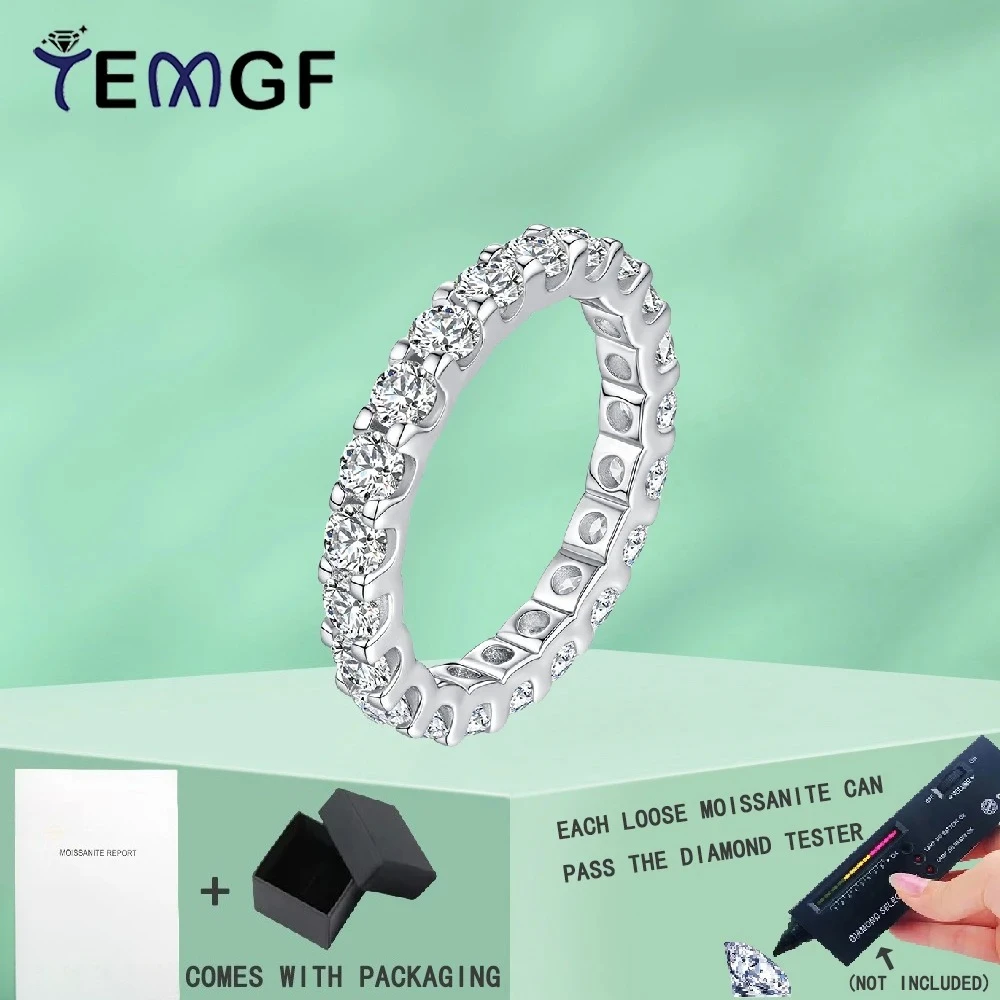 TEMGF All Moissanite Rings 2/3mm Round Cut GRA Certification S925 Sterling Silver for Women Man Engagement Wedding Eternity Band
TEMGF All Moissanite Rings 2/3mm Round Cut GRA Certification S925 Sterling Silver for Women Man Engagement Wedding Eternity Band