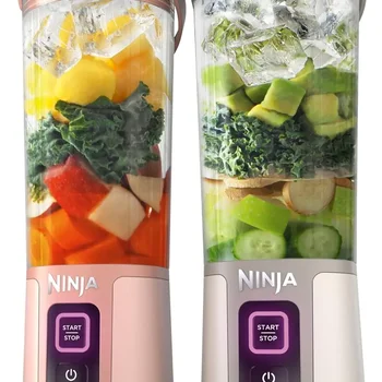 Ninja BC155PS Blast Two-Pack Portable Blender, Cordless, 18oz. Vessel, Personal Blender for Shakes & Smoothies, Leakproof