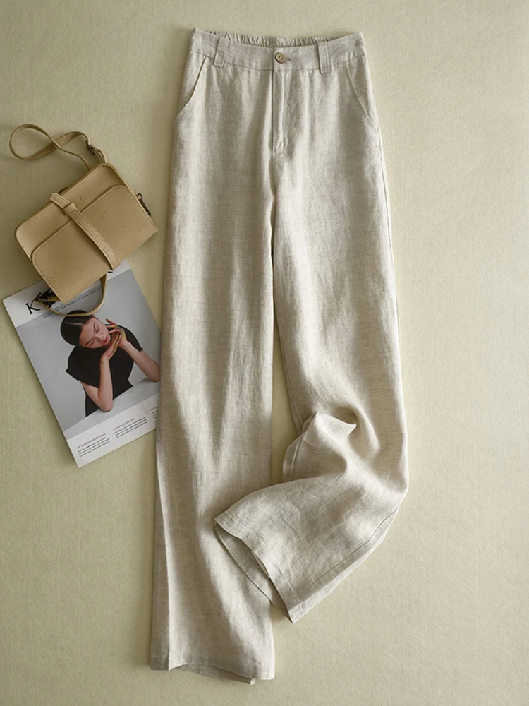 High Waist Linen Wide Leg Pants Women Summer Thin New High End Linen Material Loose Fit Casual Sun Protection Straight Leg Pants
High Waist Linen Wide Leg Pants Women Summer Thin New High End Linen Material Loose Fit Casual Sun Protection Straight Leg Pants