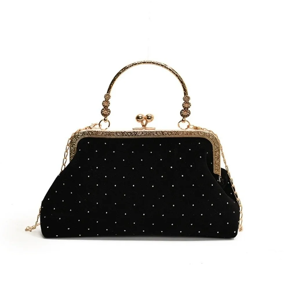Elegant Rhinestone-encrusted Evening Clutch Purse Top-handle Chain Strap Crossbody Bag Solid Color Shoulder Bag
Elegant Rhinestone-encrusted Evening Clutch Purse Top-handle Chain Strap Crossbody Bag Solid Color Shoulder Bag