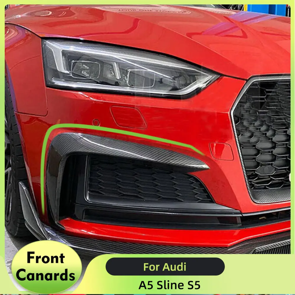 Car Front Bumper Fog Lamp Cover Trim for Audi A5 Sline S5 2017- 2019 One Pair Front Fins Canards Blades Carbon Fiber / FRP Black
Car Front Bumper Fog Lamp Cover Trim for Audi A5 Sline S5 2017- 2019 One Pair Front Fins Canards Blades Carbon Fiber / FRP Black