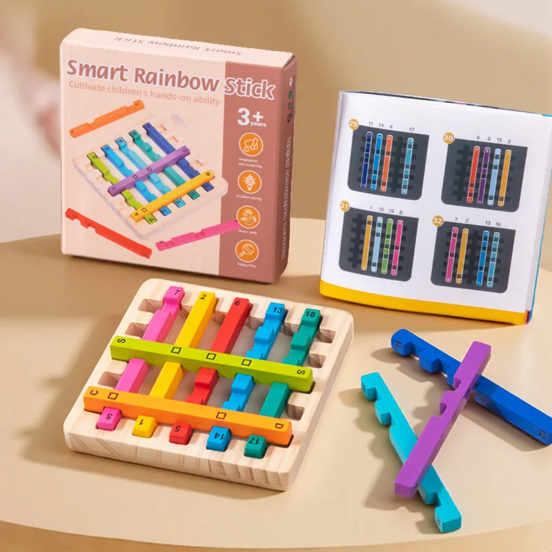 Wooden wisdom rainbow stick matching game educational brain burning board game children's logical thinking training toy
Wooden wisdom rainbow stick matching game educational brain burning board game children's logical thinking training toy