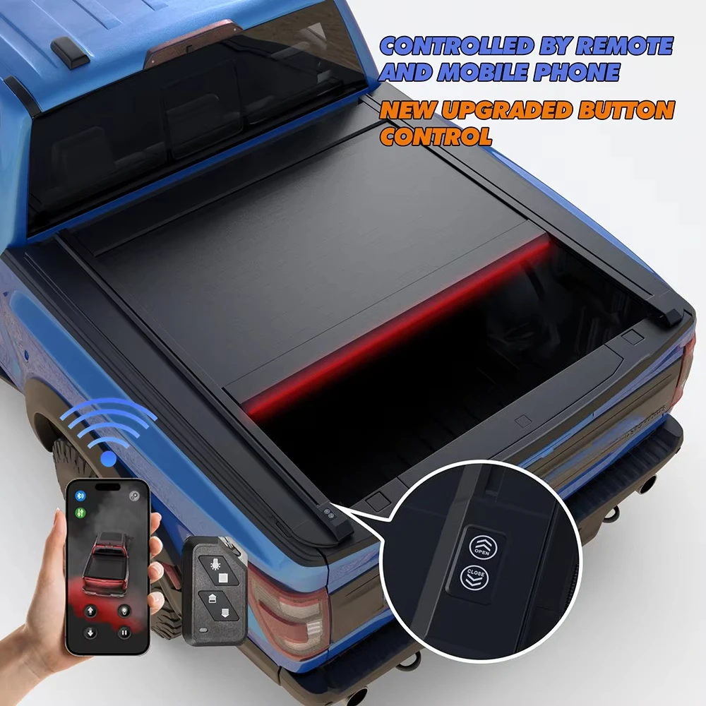 6.5 Aluminium Rear Barrel Bed Cover Electric Tonneau Cover for Pickup Truck F150 Raptor 2017 2018 2019
6.5 Aluminium Rear Barrel Bed Cover Electric Tonneau Cover for Pickup Truck F150 Raptor 2017 2018 2019