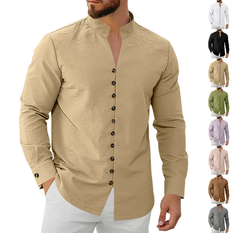 2026 Cotton Linen Autumn Hot Selling Men's Long Sleeve Shirt Solid Color Casual Style Plus Size Men's Casual Linen Shirt
2026 Cotton Linen Autumn Hot Selling Men's Long Sleeve Shirt Solid Color Casual Style Plus Size Men's Casual Linen Shirt
