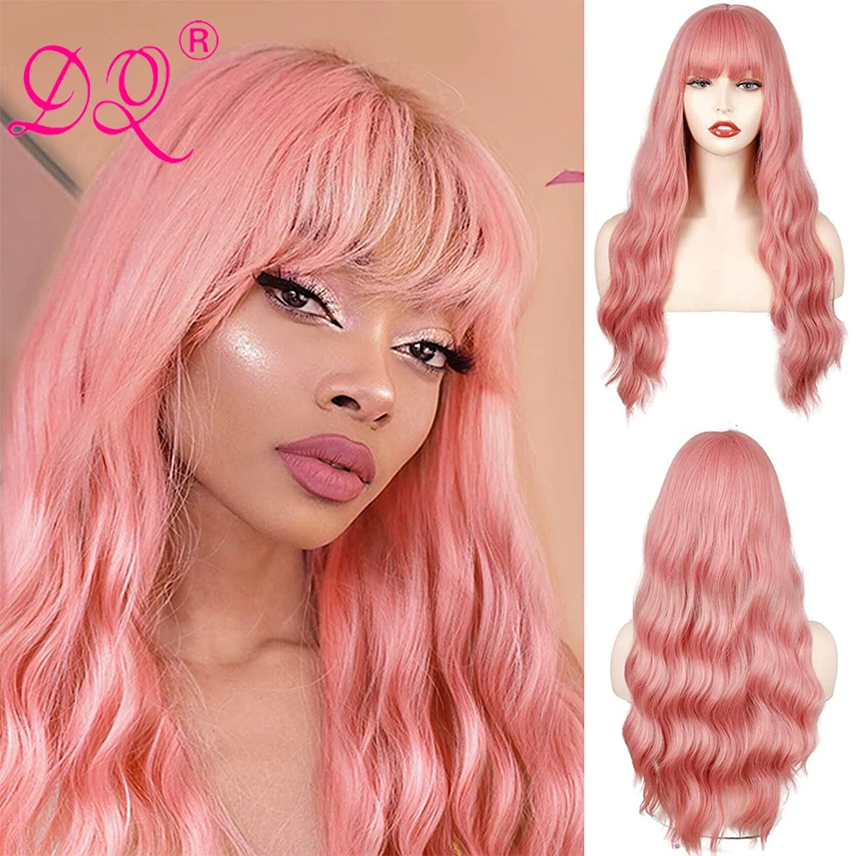 Synthetic Hair Body Wave 26' Long Pink Wig with Bangs Natural Wavy Middle Part Wigs for Women Daily Halloween Cosplay Party Use
Synthetic Hair Body Wave 26' Long Pink Wig with Bangs Natural Wavy Middle Part Wigs for Women Daily Halloween Cosplay Party Use