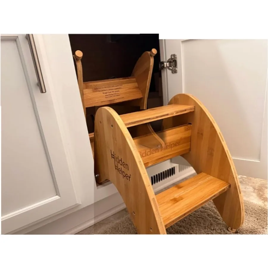 Hidden Helper Montessori Step Stool for Toddlers, Foldable Toddler Two Step Stool for Bathroom Sink and Kitchen Helper, Wooden
Hidden Helper Montessori Step Stool for Toddlers, Foldable Toddler Two Step Stool for Bathroom Sink and Kitchen Helper, Wooden