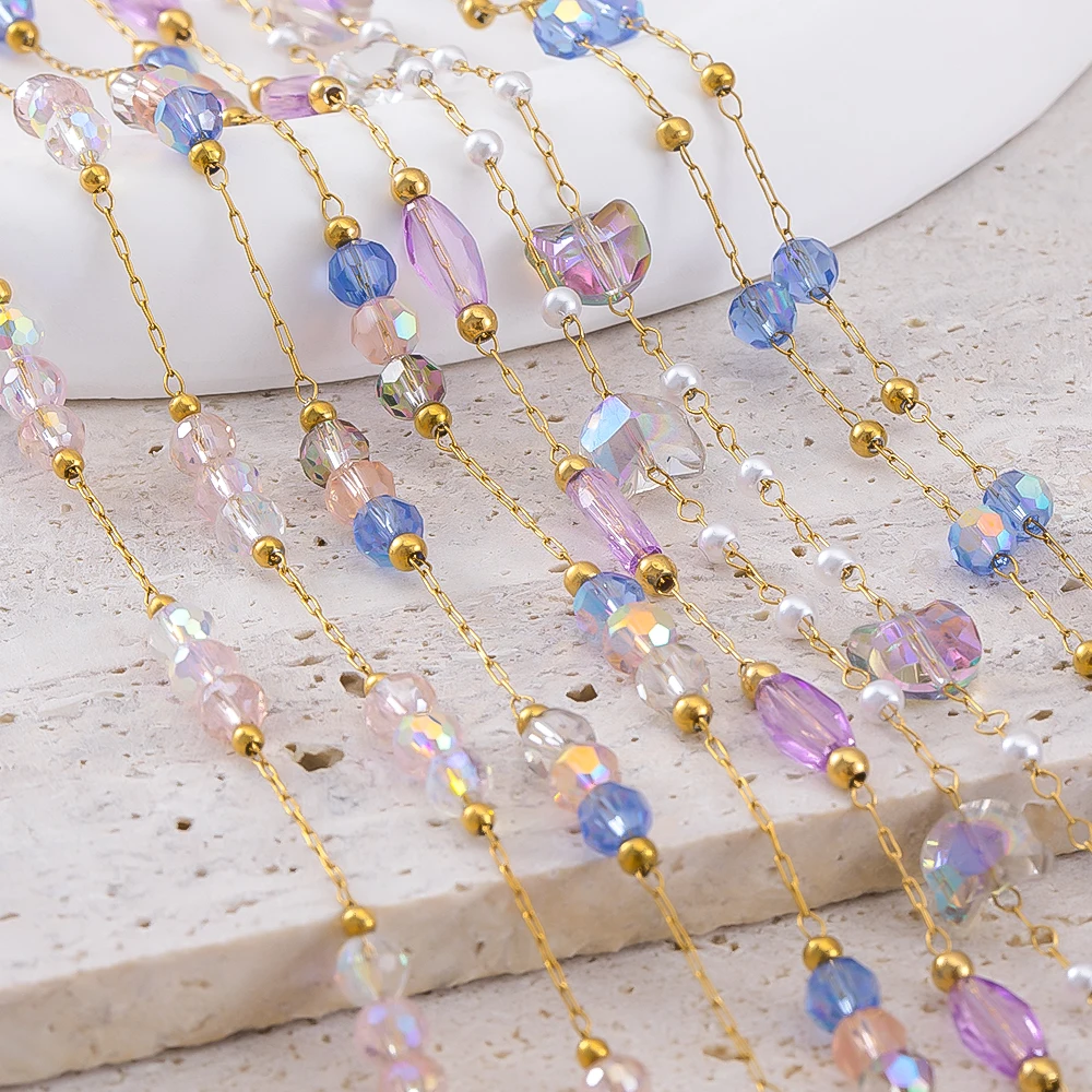 0.5Meter 1Meter Elegant Crystal Beaded Chain Stainless Steel Jewelry Making DIY Party Bracelet Necklace Glass Ball Chain Supply
0.5Meter 1Meter Elegant Crystal Beaded Chain Stainless Steel Jewelry Making DIY Party Bracelet Necklace Glass Ball Chain Supply