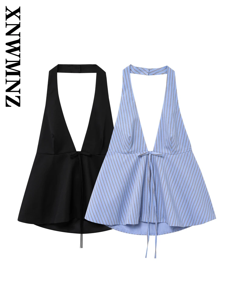 XNWMNZ 2025 Summer New Woman Sophisticated Sleeveless Vest Pullover Party Female Halter Collar Halter Top Print Bowknot Blouses
XNWMNZ 2025 Summer New Woman Sophisticated Sleeveless Vest Pullover Party Female Halter Collar Halter Top Print Bowknot Blouses
