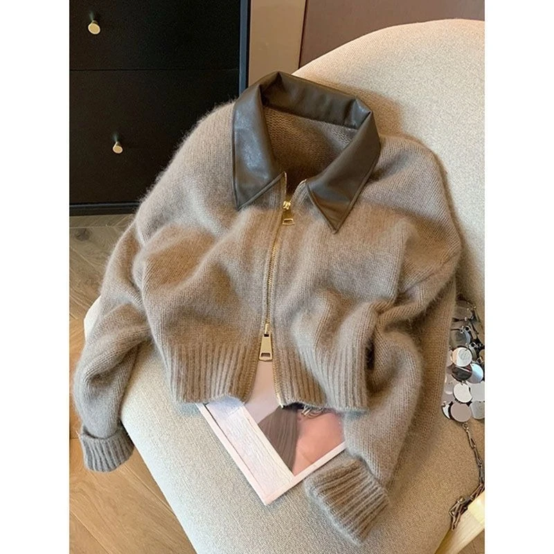 Y2k Korean Style Long Sleeve Short Cardigan Women Casual Patchwork Zipper Slim Vintage Jacket Pure Color High Waist 2025 Autumn
Y2k Korean Style Long Sleeve Short Cardigan Women Casual Patchwork Zipper Slim Vintage Jacket Pure Color High Waist 2025 Autumn