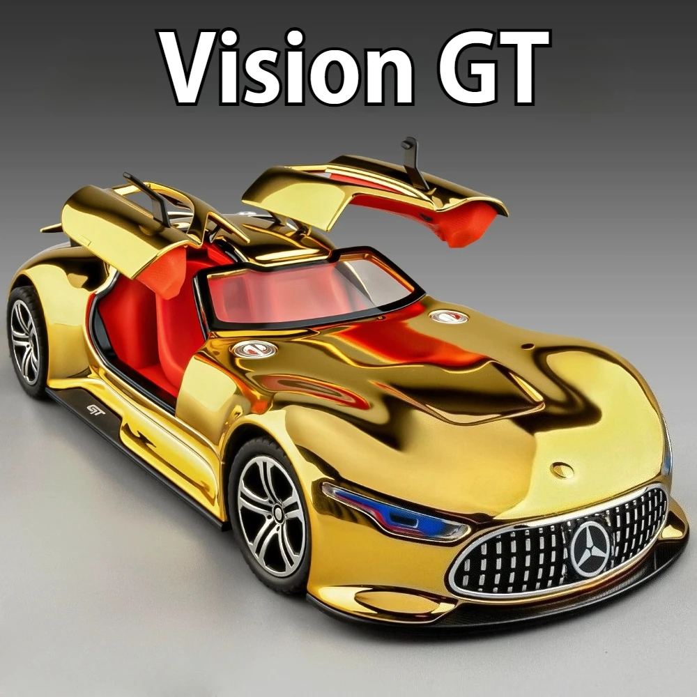 1:24 Vision GT 300SL модель спортивного автомобиля, литые под давлением игрушки из сплава, звук, свет, откатные двери, открытые миниатюрные автомобили, подарки для малышей
1:24 Vision GT 300SL модель спортивного автомобиля, литые под давлением игрушки из сплава, звук, свет, откатные двери, открытые миниатюрные автомобили, подарки для малышей