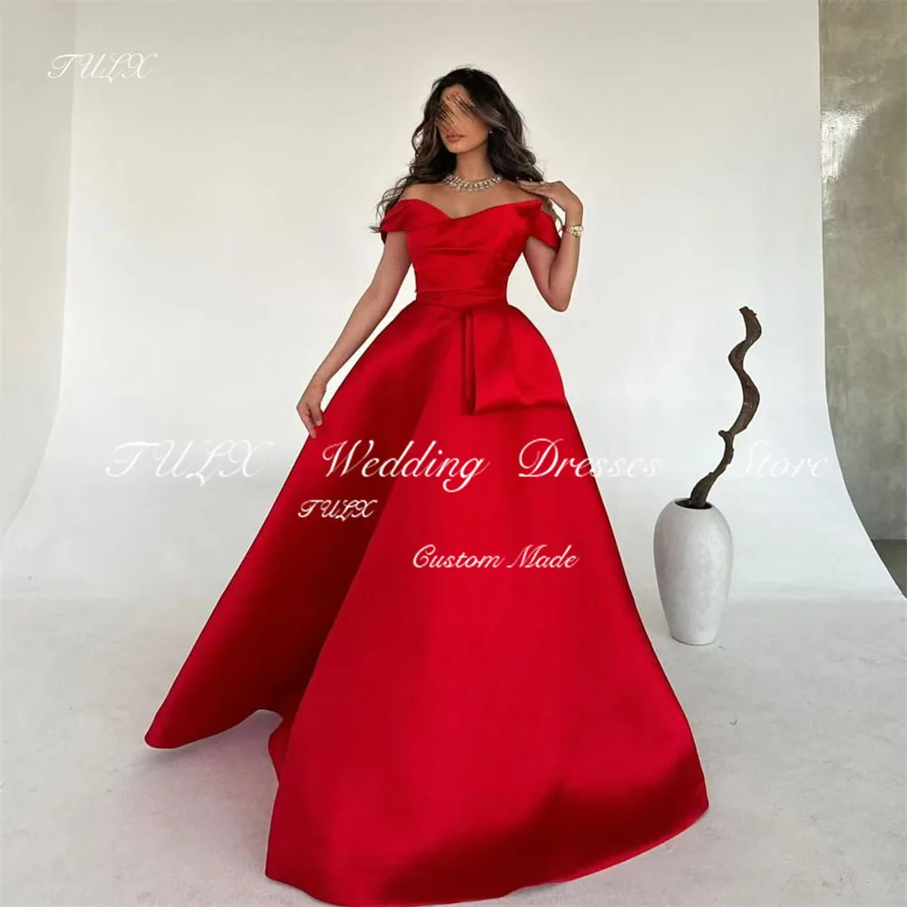 TULX Women V Neck Evening Dress Red Satin A Line Off Shoulder Special Occasion Dresses Formal Occasions Ball Gowns Customized
TULX Women V Neck Evening Dress Red Satin A Line Off Shoulder Special Occasion Dresses Formal Occasions Ball Gowns Customized