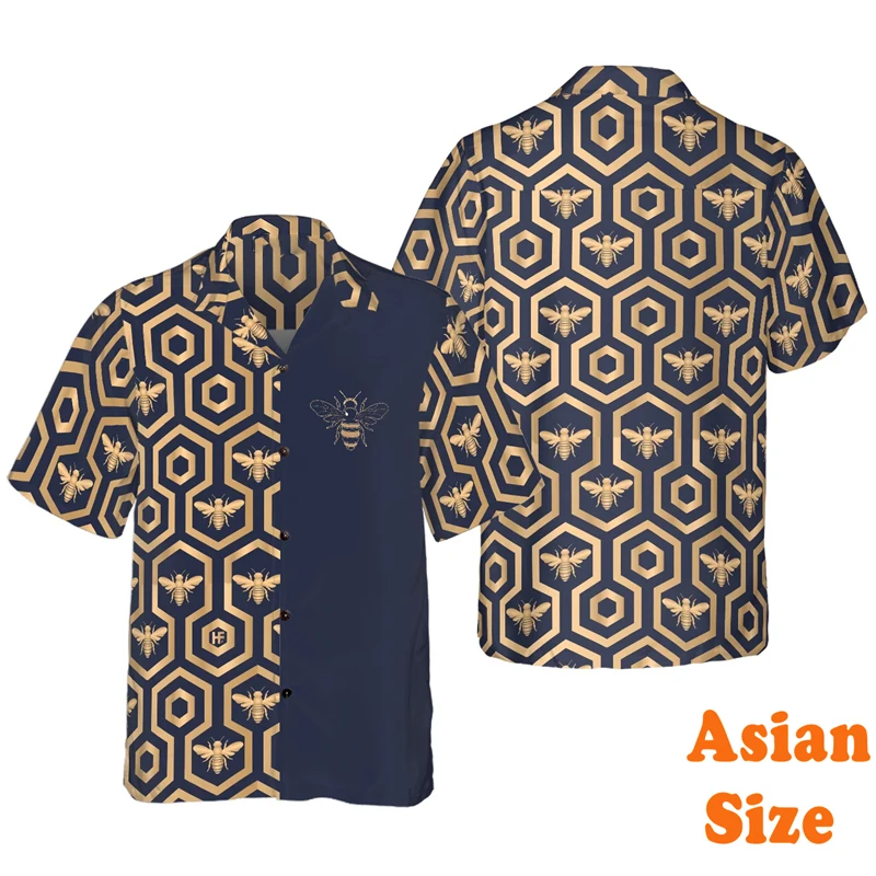 Retro Hawaiian Bee Print Shirt For Men Vacation Casual Short Sleeve Funny Shirts Streetwear Summer Fashion Insect Bee Blouse
Retro Hawaiian Bee Print Shirt For Men Vacation Casual Short Sleeve Funny Shirts Streetwear Summer Fashion Insect Bee Blouse