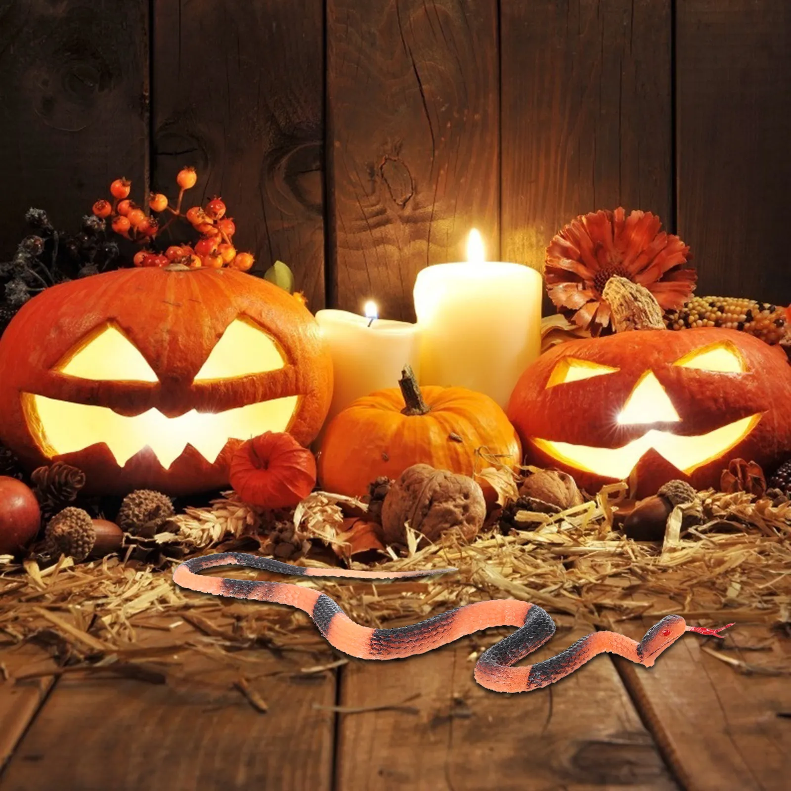 Realistic Rubber Snake Prop Lifelike Flexible Scary Fake Snake for Pranks Haunted House Party Trick Or Treat Fun Atmosphere
Realistic Rubber Snake Prop Lifelike Flexible Scary Fake Snake for Pranks Haunted House Party Trick Or Treat Fun Atmosphere