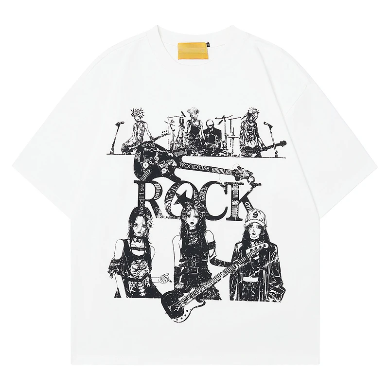 51 Hip Hop street rock print loose crew neck short sleeve T-shirt Men vintage fashion brand pure cotton
51 Hip Hop street rock print loose crew neck short sleeve T-shirt Men vintage fashion brand pure cotton