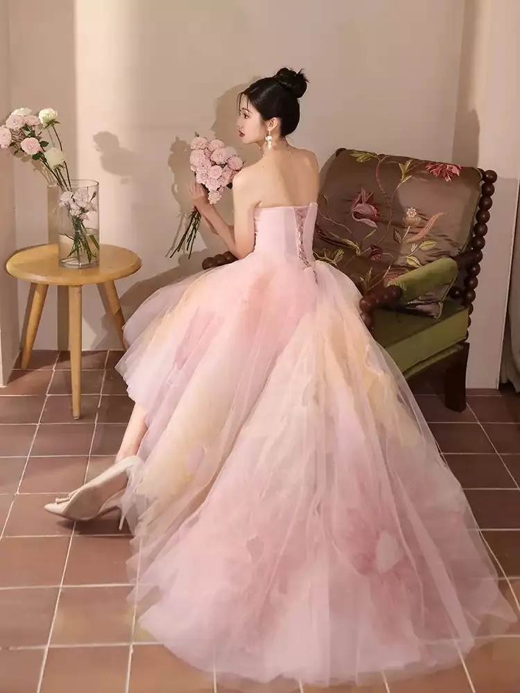 Hi Lo Prom Dress Pink Ball Gown Off the Shoulder Lace-up Back Layers Tulle Floral Embrodierys Party Dresses L&P DQL Studio
Hi Lo Prom Dress Pink Ball Gown Off the Shoulder Lace-up Back Layers Tulle Floral Embrodierys Party Dresses L&P DQL Studio