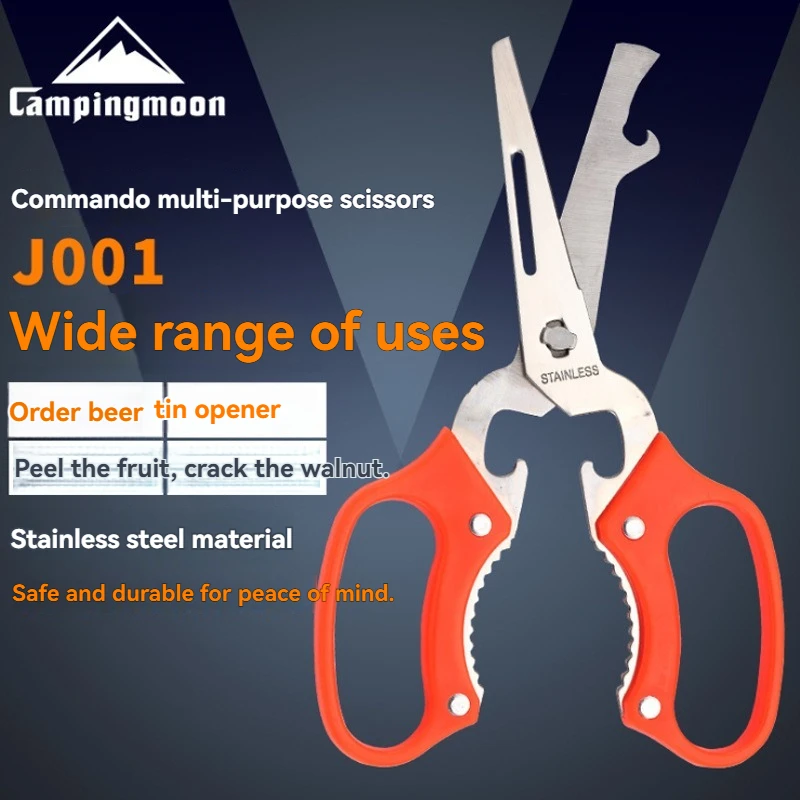 CAMPINGMOON J001 Outdoor Camping And Picnicking Multi-tool Walnut Cracker, Bottle Opener, Can Opener — Stainless Steel Scissors
CAMPINGMOON J001 Outdoor Camping And Picnicking Multi-tool Walnut Cracker, Bottle Opener, Can Opener — Stainless Steel Scissors