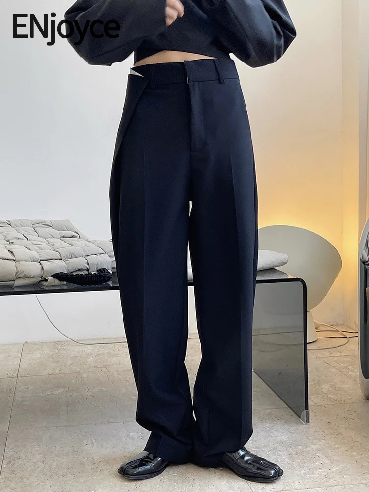 ENjoyce Spring Autumn Women Vintage Foldable High Waist Suit Pants Ladies Streetwear Loose Wide Leg Straight Trousers Black
ENjoyce Spring Autumn Women Vintage Foldable High Waist Suit Pants Ladies Streetwear Loose Wide Leg Straight Trousers Black