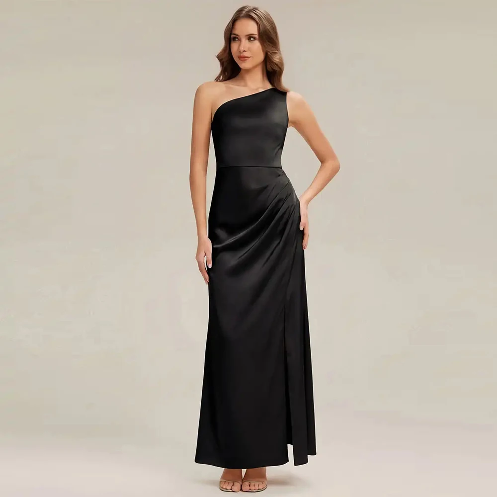 BAZIIINGAAA Evening Dress Asymmetrical One-Shoulder Thigh-High Slit Sheath Non-Stretch Floor Length Bridesmaid Evening Dresses
BAZIIINGAAA Evening Dress Asymmetrical One-Shoulder Thigh-High Slit Sheath Non-Stretch Floor Length Bridesmaid Evening Dresses